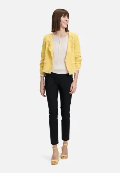 Betty Barclay Business Kleidung|Blazer*Strick-Cardigan mit Fransen Patch Yellow/Nature