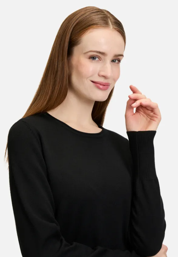 Betty Barclay Basics|Kleider*Strickkleid mit Rundhalsausschnitt Schwarz