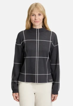 Betty Barclay Strick*Strickpullover kariert Patch Grey/Beige