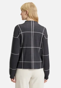 Betty Barclay Strick*Strickpullover kariert Patch Grey/Beige