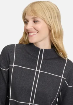 Betty Barclay Strick*Strickpullover kariert Patch Grey/Beige