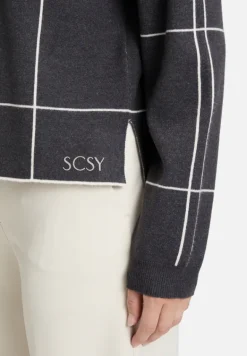 Betty Barclay Strick*Strickpullover kariert Patch Grey/Beige