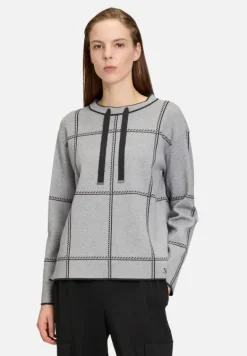 Betty Barclay Strick*Strickpullover kariert Patch Grey/Grey