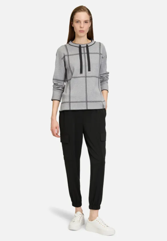 Betty Barclay Strick*Strickpullover kariert Patch Grey/Grey
