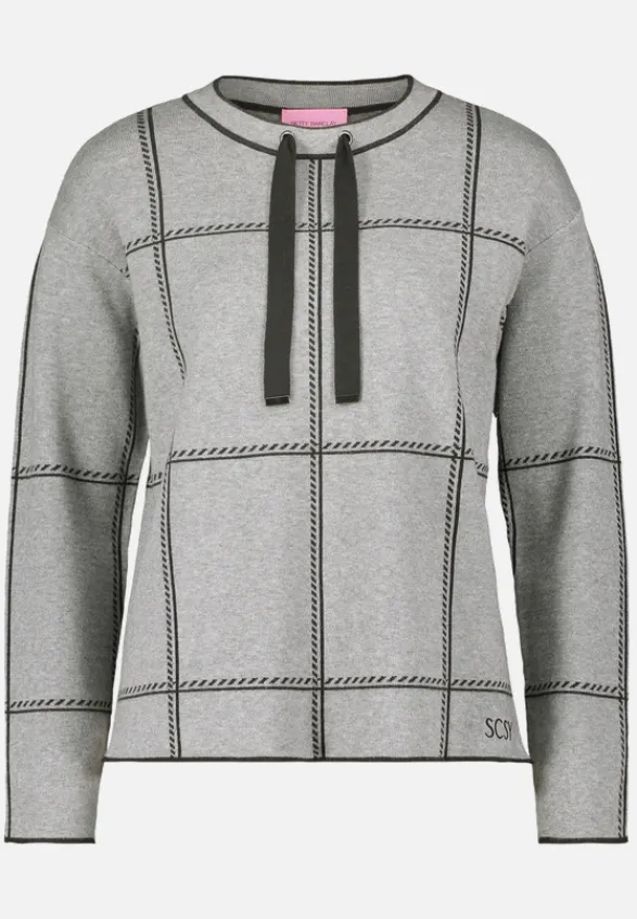 Betty Barclay Strick*Strickpullover kariert Patch Grey/Grey