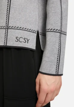Betty Barclay Strick*Strickpullover kariert Patch Grey/Grey