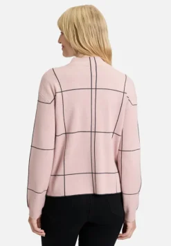 Betty Barclay Strick*Strickpullover kariert Patch Rosé/Grey