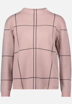 Betty Barclay Strick*Strickpullover kariert Patch Rosé/Grey