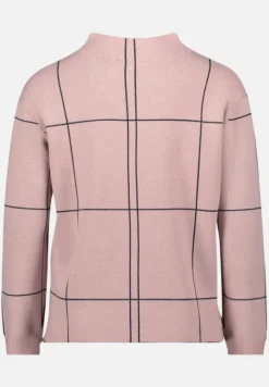 Betty Barclay Strick*Strickpullover kariert Patch Rosé/Grey