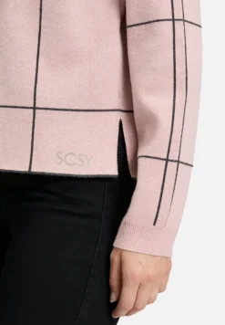 Betty Barclay Strick*Strickpullover kariert Patch Rosé/Grey