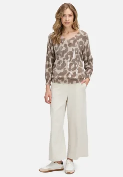Betty Barclay Festliche Mode|Strick*Strickpullover mit Fledermausärmeln Taupe/Taupe