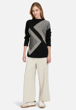Betty Barclay Strick*Strickpullover mit Intarsie Patch Black/Beige