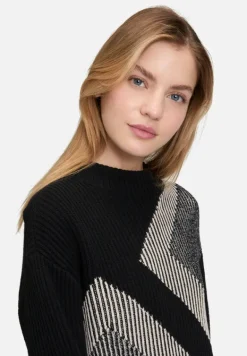Betty Barclay Strick*Strickpullover mit Intarsie Patch Black/Beige