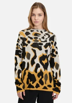 Betty Barclay Strick*Strickpullover mit Jacquard Patch Beige/Yellow