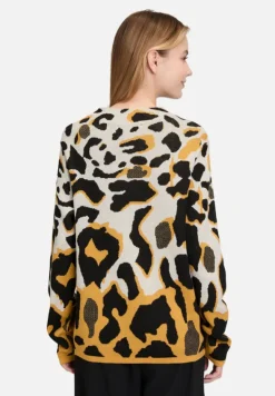 Betty Barclay Strick*Strickpullover mit Jacquard Patch Beige/Yellow