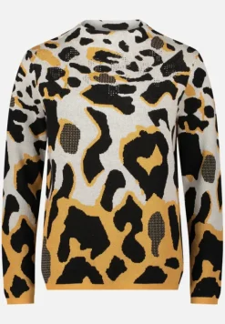 Betty Barclay Strick*Strickpullover mit Jacquard Patch Beige/Yellow