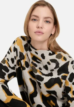 Betty Barclay Strick*Strickpullover mit Jacquard Patch Beige/Yellow