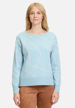 Betty Barclay Strick*Strickpullover mit Jacquard Patch Mint/Beige