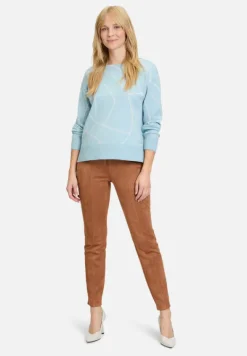 Betty Barclay Strick*Strickpullover mit Jacquard Patch Mint/Beige