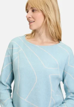 Betty Barclay Strick*Strickpullover mit Jacquard Patch Mint/Beige