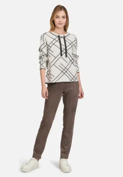 Betty Barclay Strick*Strickpullover mit Jacquard Patch Beige/Grey