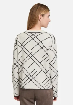Betty Barclay Strick*Strickpullover mit Jacquard Patch Beige/Grey
