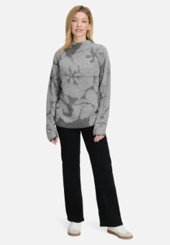 Betty Barclay Strick*Strickpullover mit Jacquard Patch Grey/Grey