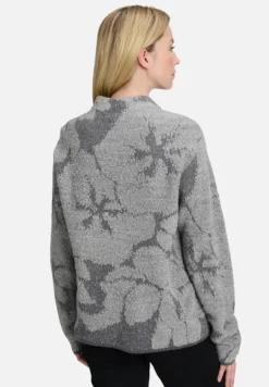 Betty Barclay Strick*Strickpullover mit Jacquard Patch Grey/Grey