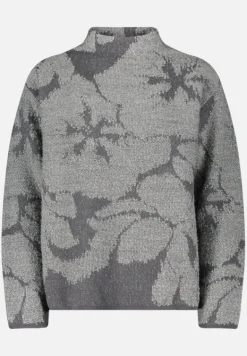 Betty Barclay Strick*Strickpullover mit Jacquard Patch Grey/Grey