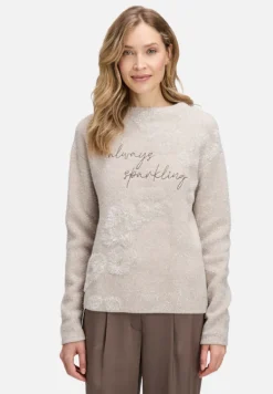 Betty Barclay Strick*Strickpullover mit Jacquard Taupe Melange