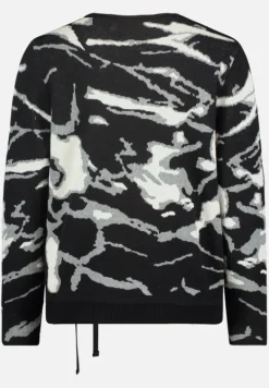 Betty Barclay Strick*Strickpullover mit Jacquard Patch Black/Grey