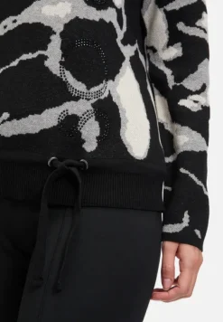 Betty Barclay Strick*Strickpullover mit Jacquard Patch Black/Grey
