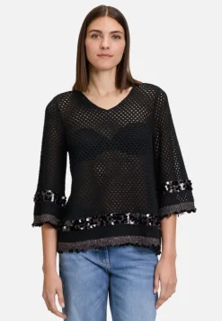 Betty Barclay Strick*Strickpullover mit Lochmuster Schwarz