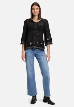 Betty Barclay Strick*Strickpullover mit Lochmuster Schwarz