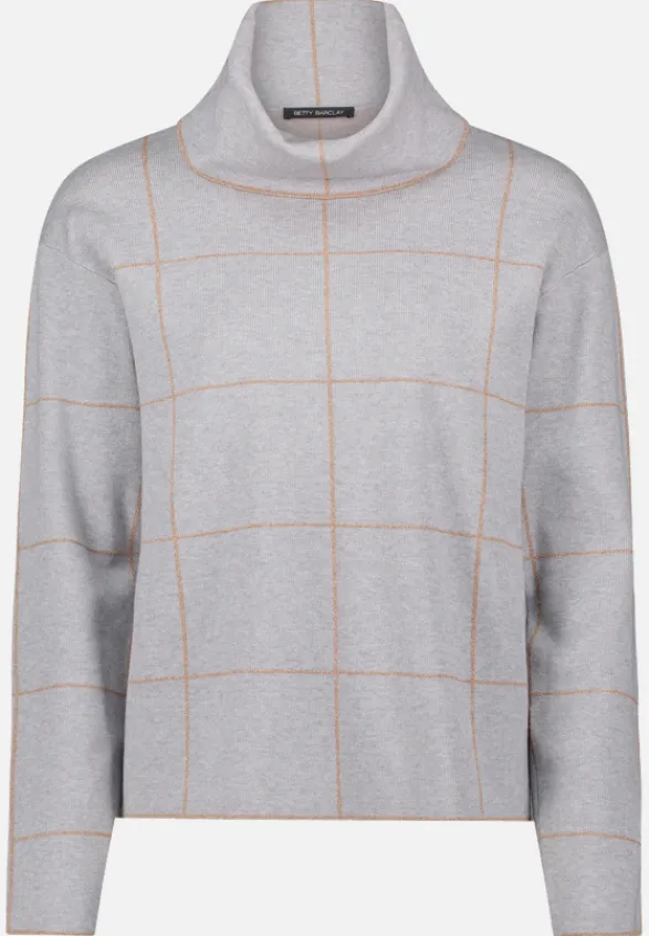 Betty Barclay Strick*Strickpullover mit Lurexfaden Patch Grey/Beige