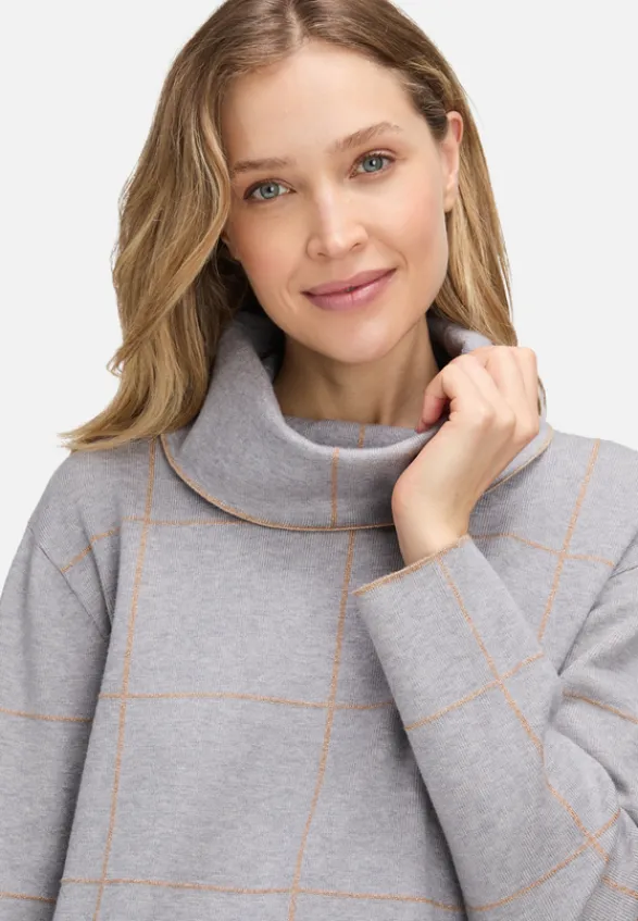 Betty Barclay Strick*Strickpullover mit Lurexfaden Patch Grey/Beige
