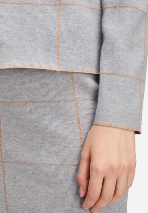 Betty Barclay Strick*Strickpullover mit Lurexfaden Patch Grey/Beige