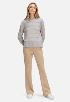 Betty Barclay Strick*Strickpullover mit Pailletten Patch Grey/Beige