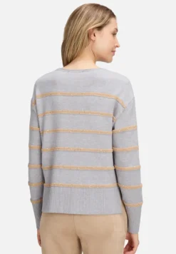 Betty Barclay Strick*Strickpullover mit Pailletten Patch Grey/Beige