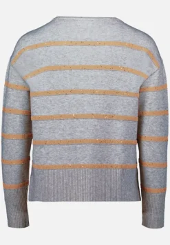 Betty Barclay Strick*Strickpullover mit Pailletten Patch Grey/Beige