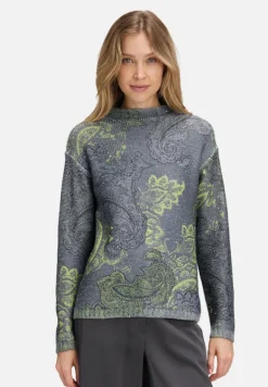 Betty Barclay Strick*Strickpullover mit Pailletten Grau/Grün