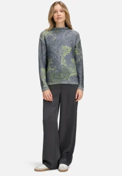 Betty Barclay Strick*Strickpullover mit Pailletten Grau/Grün