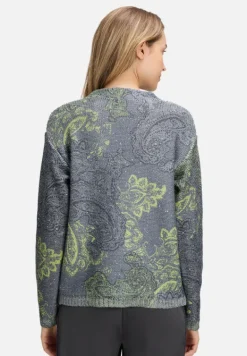 Betty Barclay Strick*Strickpullover mit Pailletten Grau/Grün