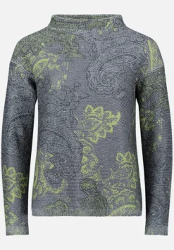 Betty Barclay Strick*Strickpullover mit Pailletten Grau/Grün