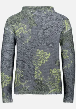 Betty Barclay Strick*Strickpullover mit Pailletten Grau/Grün