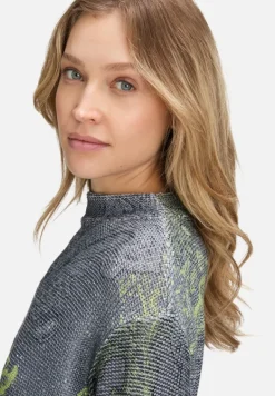 Betty Barclay Strick*Strickpullover mit Pailletten Grau/Grün