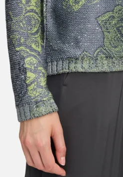 Betty Barclay Strick*Strickpullover mit Pailletten Grau/Grün