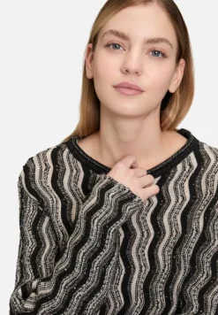 Betty Barclay Strick*Strickpullover mit Pailletten Patch Black/Taupe