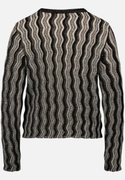 Betty Barclay Strick*Strickpullover mit Pailletten Patch Black/Taupe