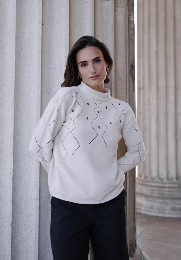 Betty Barclay Strick*Strickpullover mit Schmucksteinen Grau
